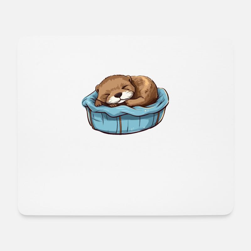 Offizielles Schlafshirt Otter Schlafanzug Seeotter - Mousepad (Querformat) - Weiß