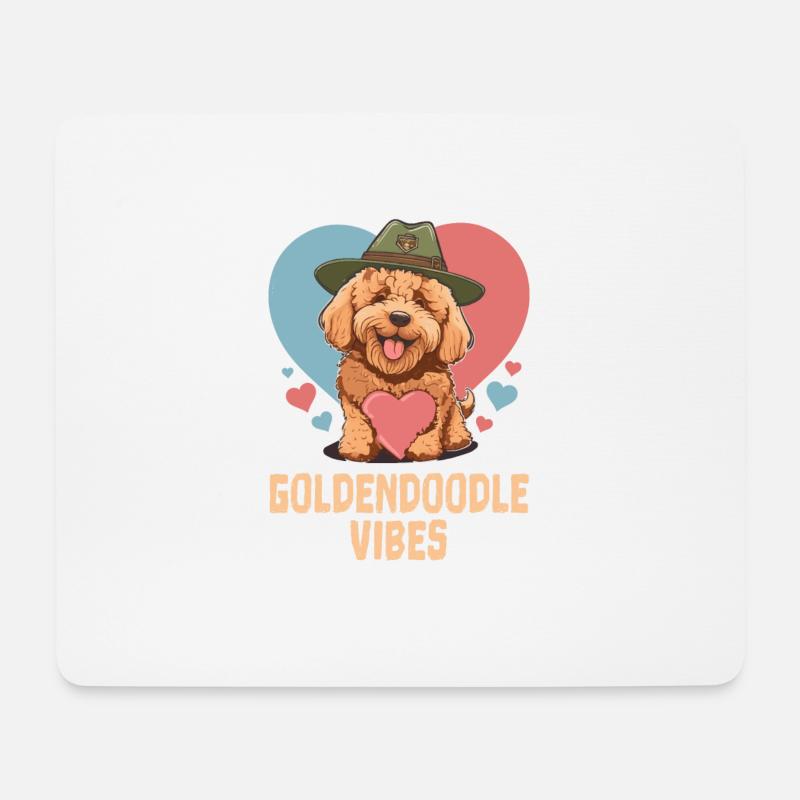 Goldendoodle Vibes Cute Dog Mom Golden Doodle Dog - Mousepad (Querformat) - Weiß