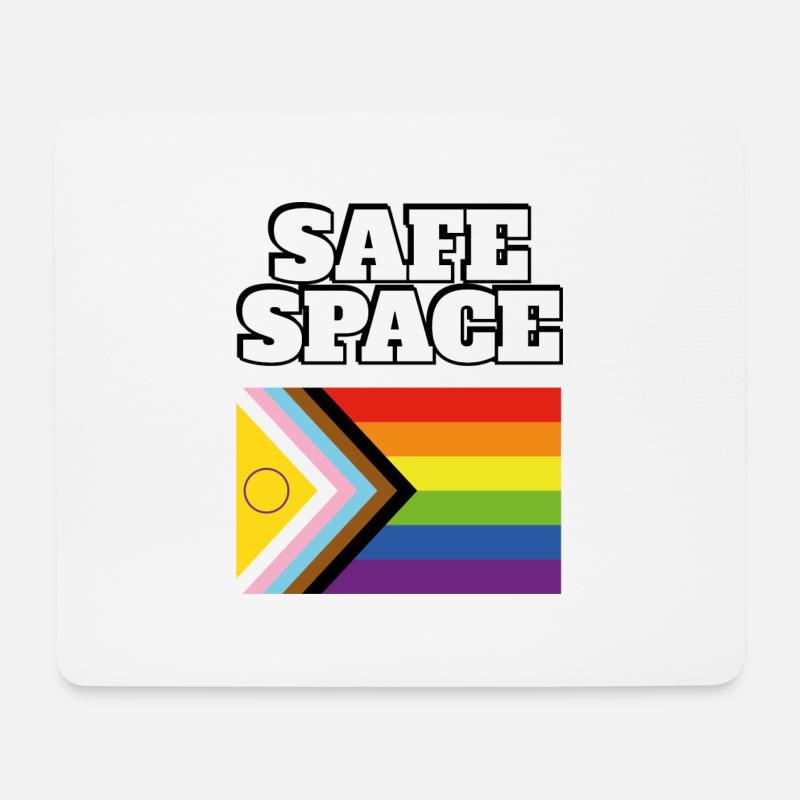 LGBTQ-Safe-Space-inklusive Pride-Flagge - Mousepad (Querformat) - Weiß