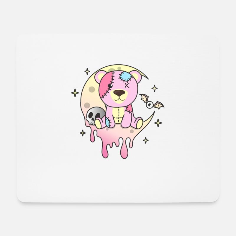 Kawaii Gothic Bär Pastellfarben Gothic Goth - Mousepad (Querformat) - Weiß