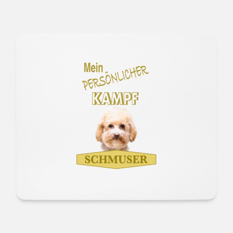 Persönlicher Kampfschmuser - Zwergpudel - Mousepad (Querformat) - Weiß