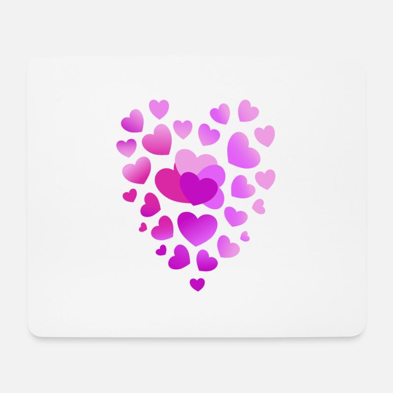 rosa Herzen pinkes Herz - Mousepad (Querformat) - Weiß