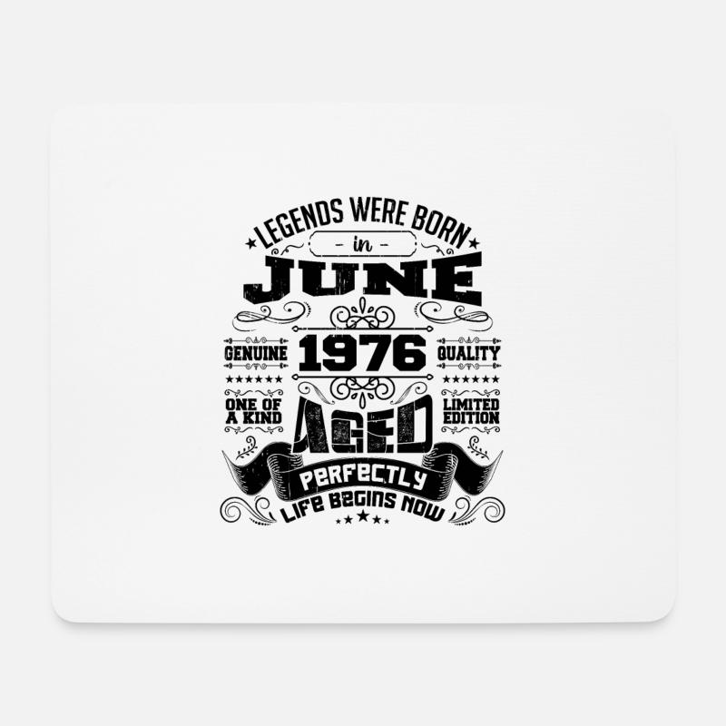 1976 Juni Jubiläum 1976 Juni | geboren im Juni 1976 - Mousepad (Querformat) - Weiß