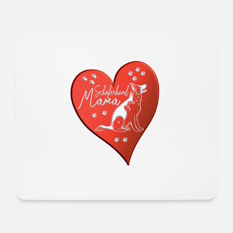 Hunde Zubehör Schäferhund Hundebesitzer - Mousepad (Querformat) - Weiß