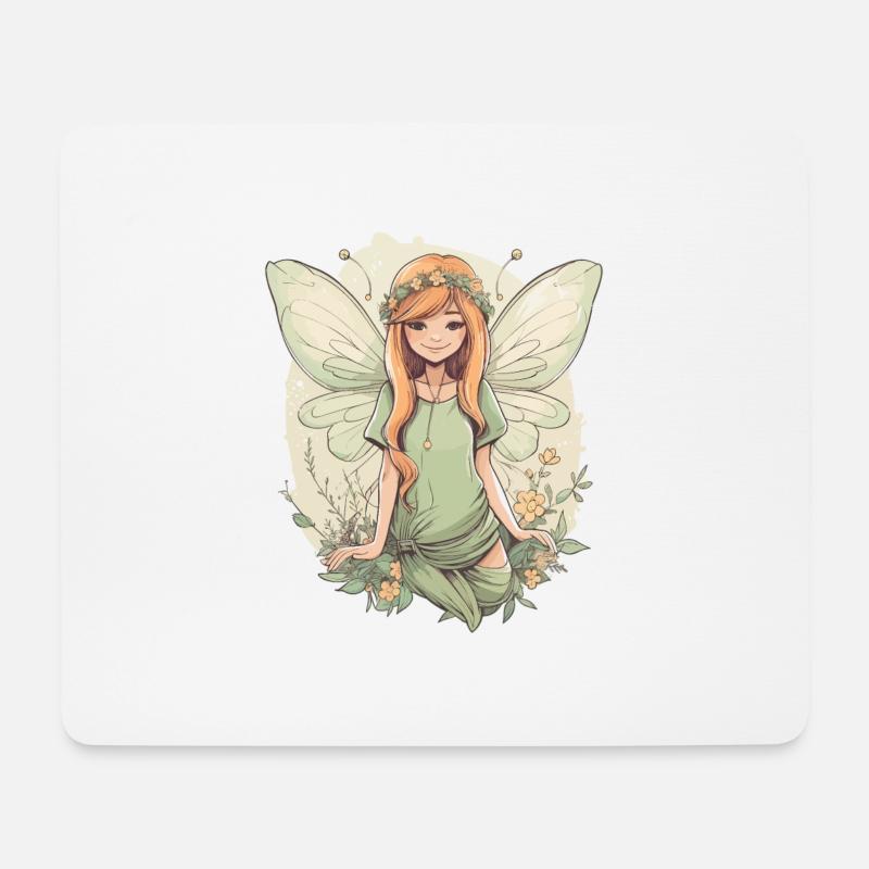 Wald Fee - Mousepad (Querformat) - Weiß