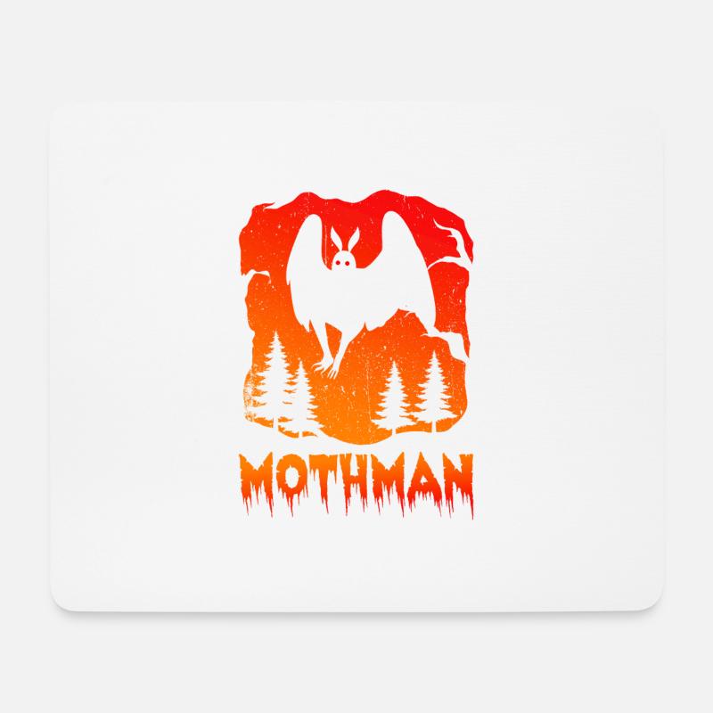 Mothman - Mousepad (Querformat) - Weiß
