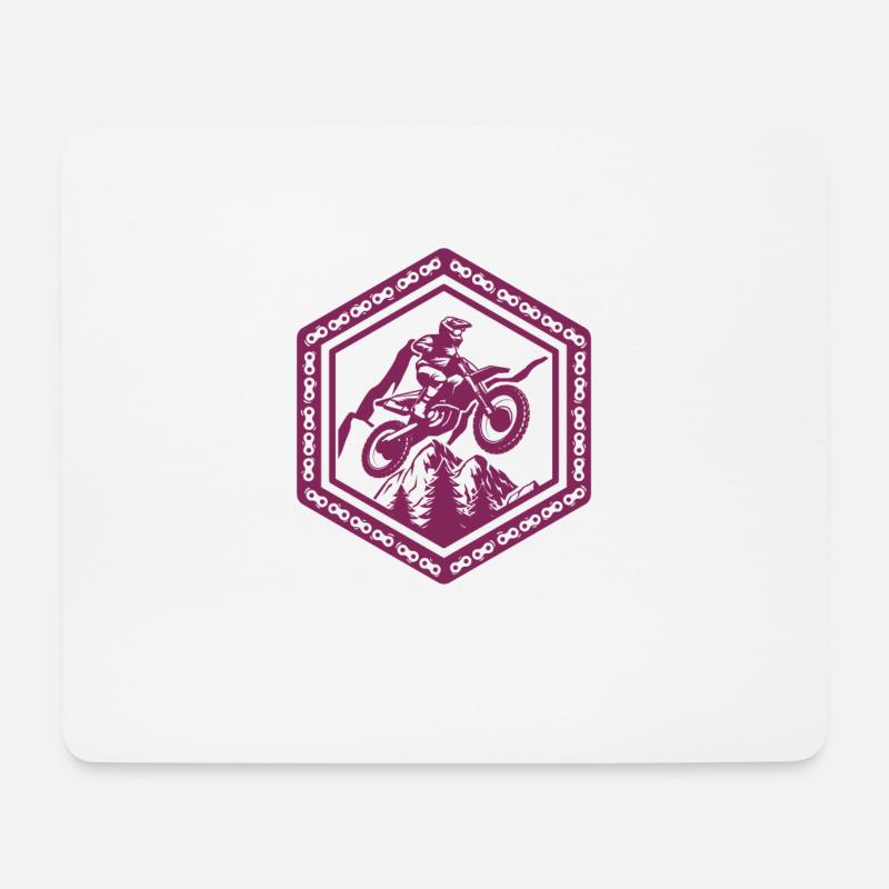 Motorrad Berge Wald Sport Geschenk - Mousepad (Querformat) - Weiß