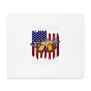 4th Of Juillet Proud American Dude US Flag Pride - Tapis de souris (format paysage) - blanc - Devant