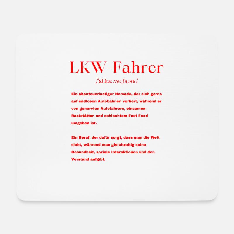 LKW Fahrer Definition - Mousepad (Querformat) - Weiß