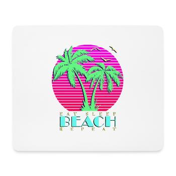 Eat sleep beach repeat - Mouse Pad (horizontal) - white - Front