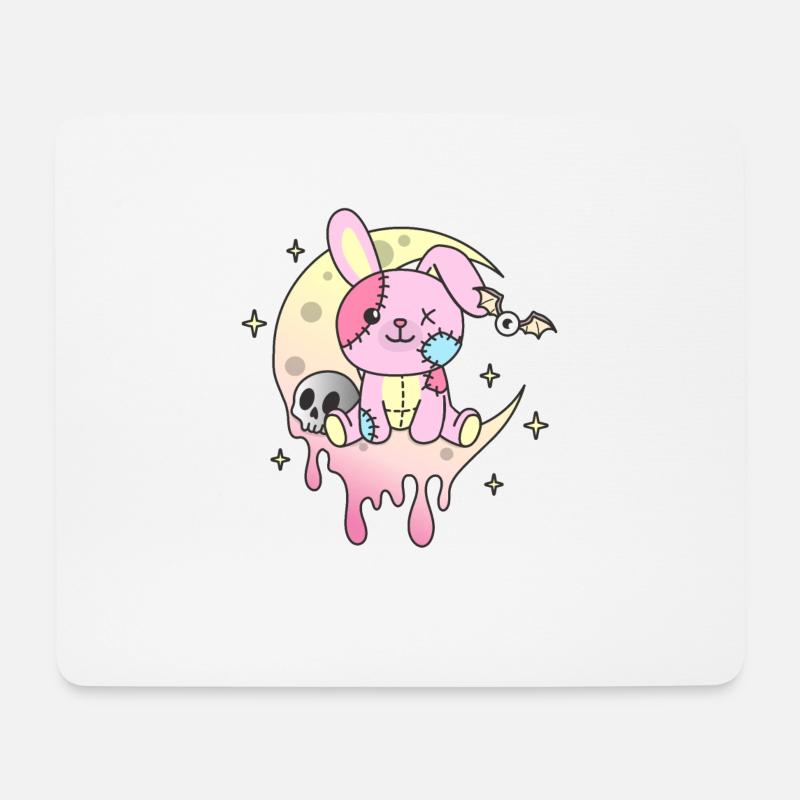Kawaii Gothic Hase Pastellfarben Gothic Goth Hase - Mousepad (Querformat) - Weiß