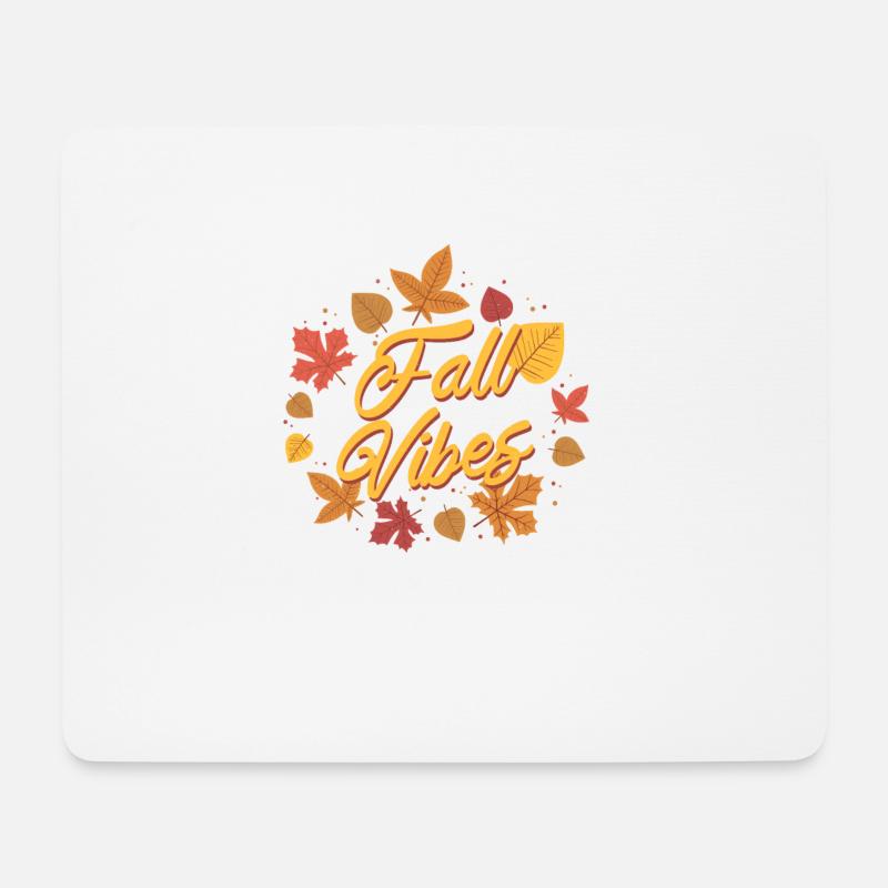 Hallo Herbst Vibes Saison Falling Autumn Leaves - Mousepad (Querformat) - Weiß