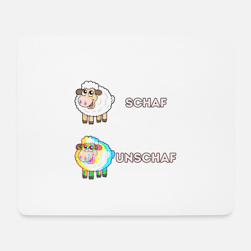 Schaf und Unschaf - Mousepad (Querformat) - Weiß