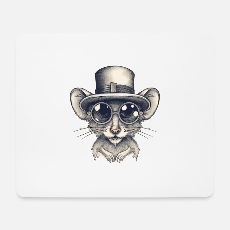 Maus - Mousepad (Querformat) - Weiß