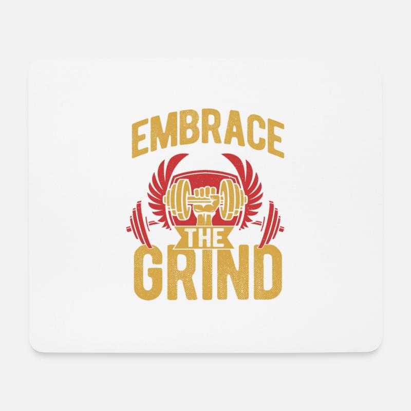 Embrace The Grind Workout Weight Lifting - Mousepad (Querformat) - Weiß