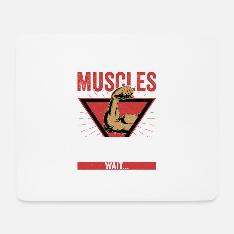 Installing Muscles Please Wait... Training Weight - Mousepad (Querformat) - Weiß