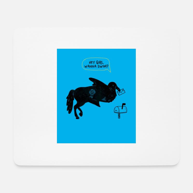 HEY MÄDCHEN, WILLST DU SCHWIMMEN? - Mousepad (Querformat) - Weiß