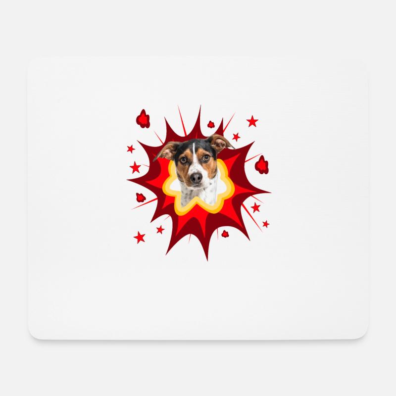 Comic Hund Design - Pow - Ratonero - Mousepad (Querformat) - Weiß