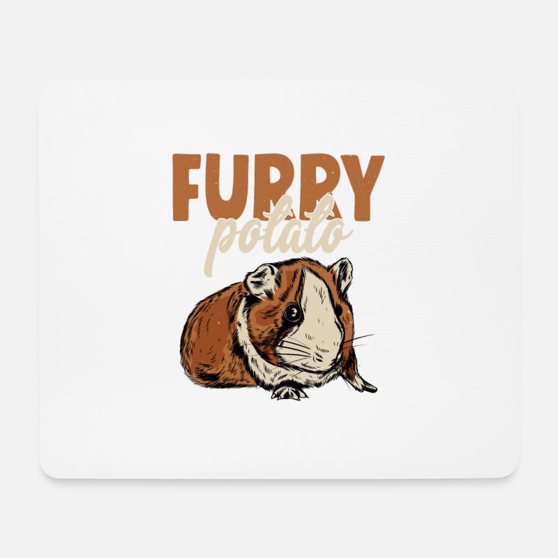 Furry Potato Rodent Guniea Pig Cavy Lover - Mousepad (Querformat) - Weiß