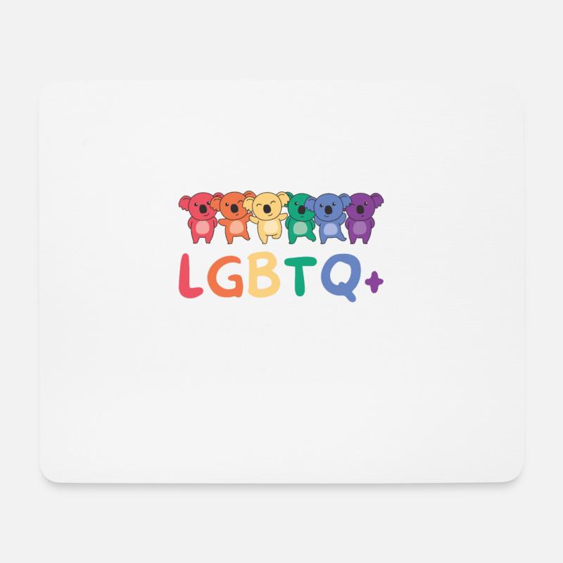 Rainbow Flag Gay Pride LGBTQ Koala - Mousepad (Querformat) - Weiß