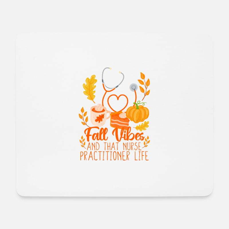 Herbststimmung und das Krankenschwester-Praktiker - Mousepad (Querformat) - Weiß