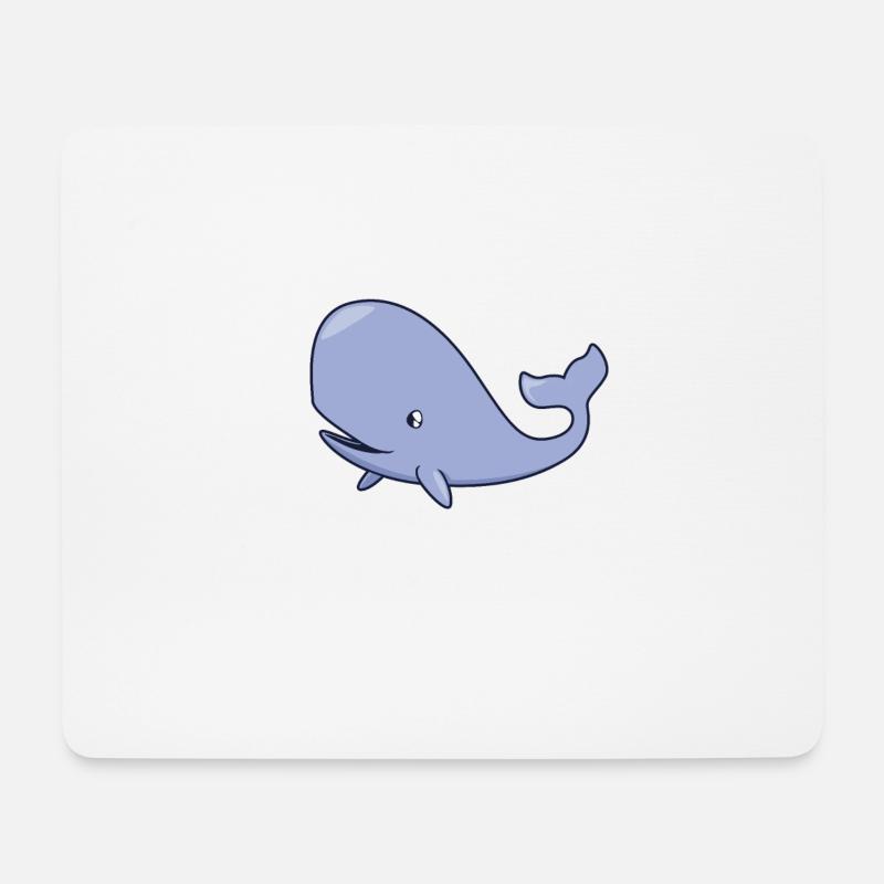 Kawaii Wal - Pottwal - Mousepad (Querformat) - Weiß