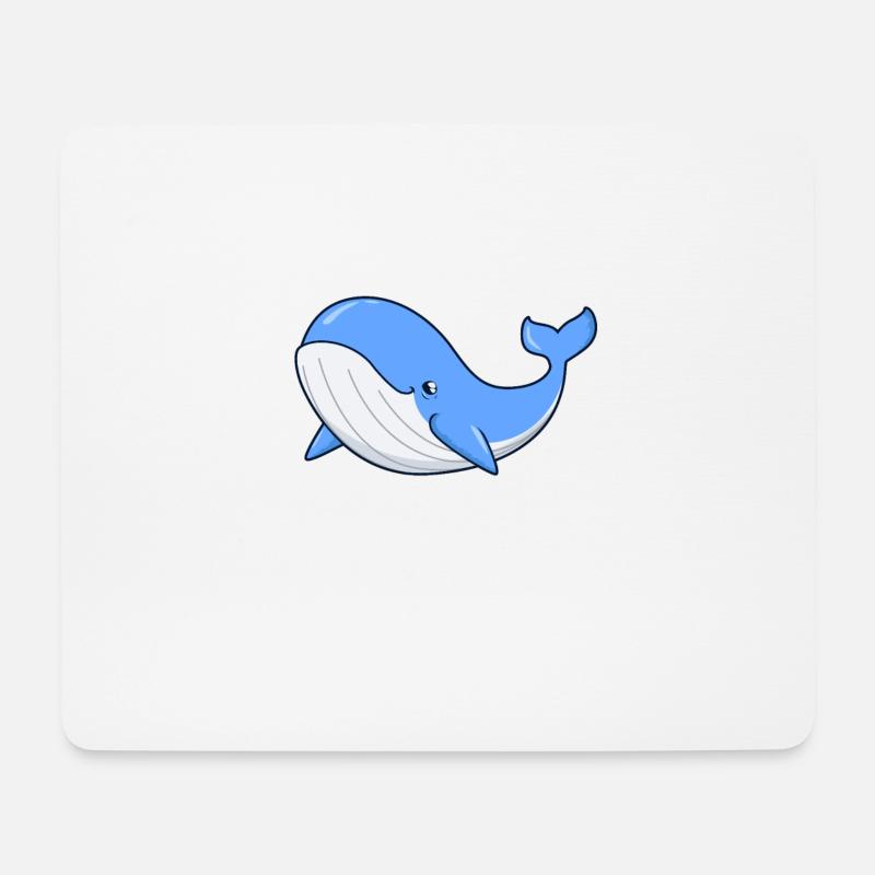 Kawaii Wal - Blauwal - Mousepad (Querformat) - Weiß
