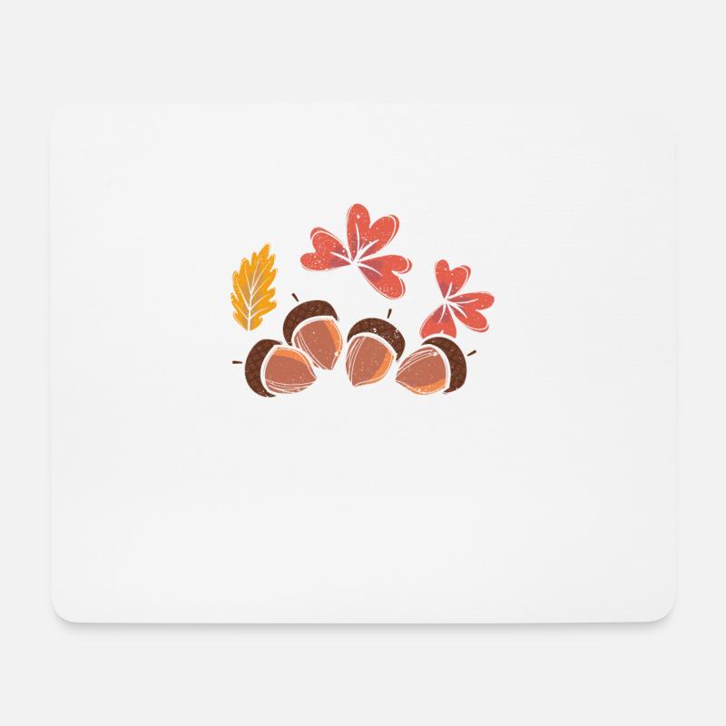 Herbstblätter Eicheln Fall Lover Thanksgiving - Mousepad (Querformat) - Weiß