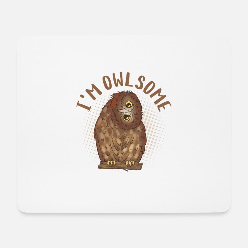 I'm Owlsome Night Owl Nocturnal Bird - Mousepad (Querformat) - Weiß
