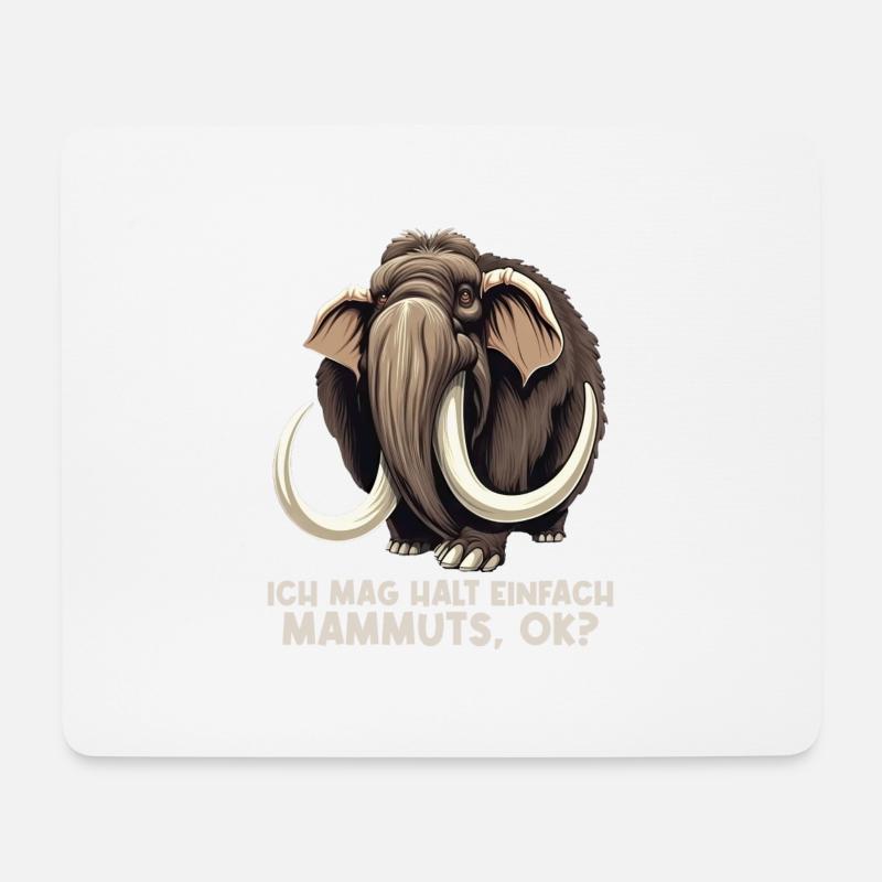 Ich mag halt einfach Mammuts Mammut - Mousepad (Querformat) - Weiß