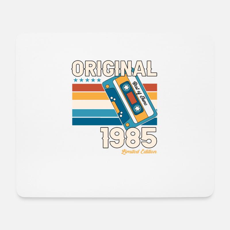 38. Geburtstag Mann Juni Jahrgang 1985 Kassette - Mousepad (Querformat) - Weiß