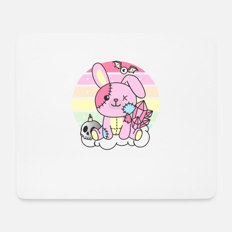 Kawaii Gothic Hase Pastellfarben Gothic Goth Hase - Mousepad (Querformat) - Weiß