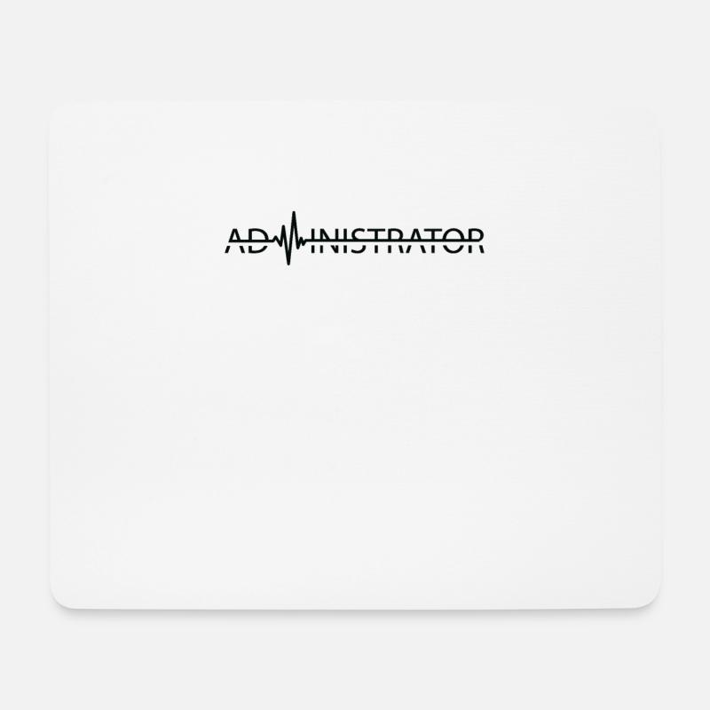 Administrator Admin Heartbeat - Mousepad (Querformat) - Weiß