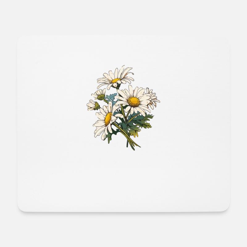 Coole Blumen Gänseblümchen Liebhaber Humor Vintage - Mousepad (Querformat) - Weiß