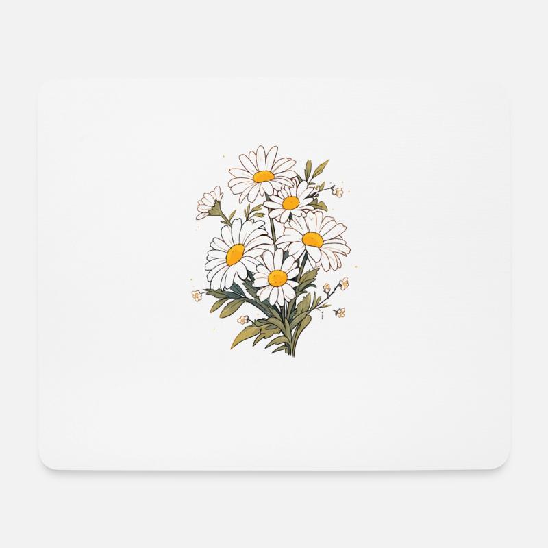 Gänseblümchen Blumen Vintage Lover Cool Gänseblümchen Neuheit - Mousepad (Querformat) - Weiß
