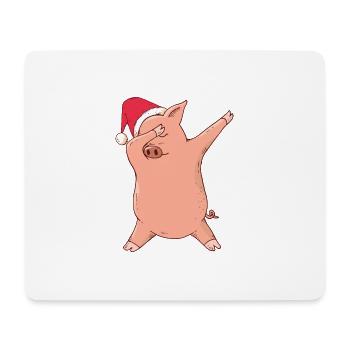 Weihnachtsschwein Dab - Mousepad (Querformat) - Weiß - Vorne