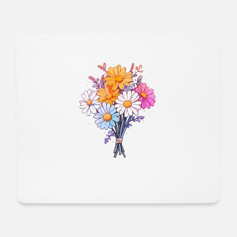 Coole Blumen Vintage Gänseblümchen Liebhaber Humor Blumenstrauß - Mousepad (Querformat) - Weiß