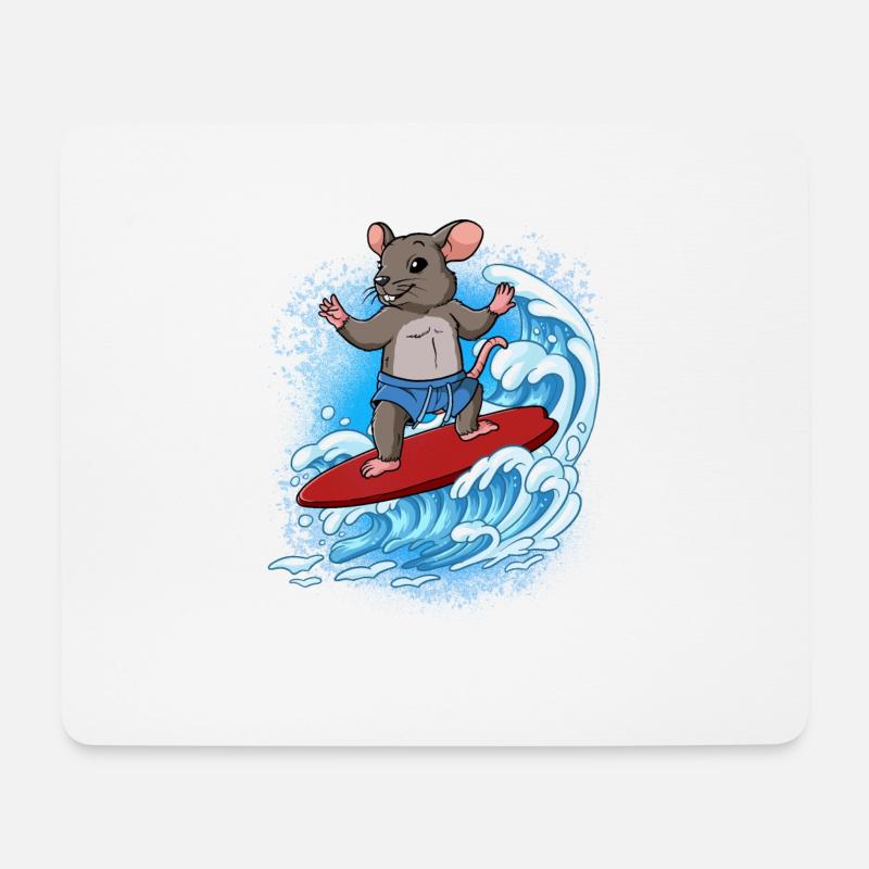 Wellensurfer Surfer Surfen - Mousepad (Querformat) - Weiß