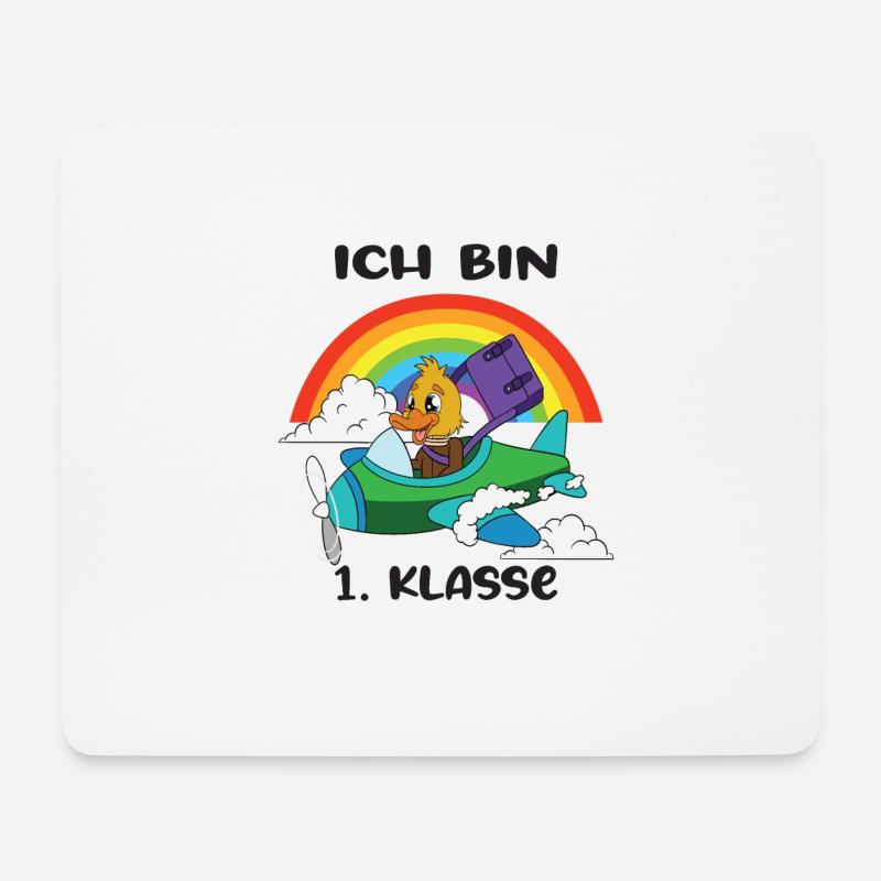 Ich Bin 1 Klasse Einschulung Schulanfang - Mousepad (Querformat) - Weiß