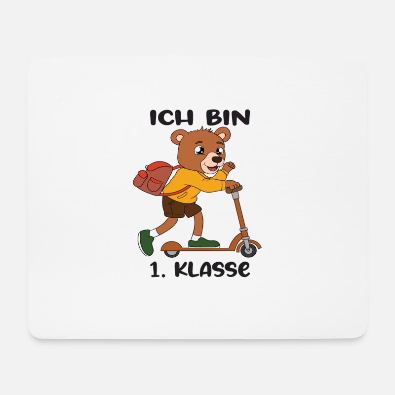 Ich Bin 1 Klasse Einschulung Schulanfang - Mousepad (Querformat) - Weiß
