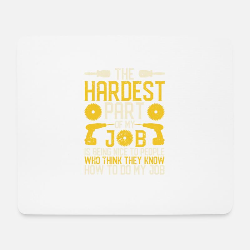 Der schwierigste Teil meines Jobs Angestellter - Mousepad (Querformat) - Weiß