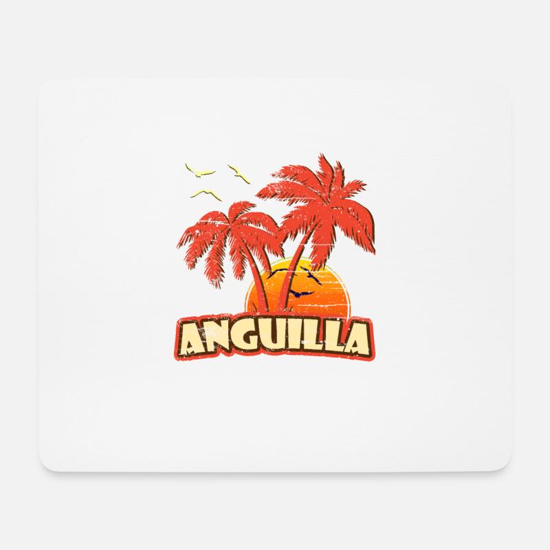 Anguilla Vintage-Sonnenuntergang - Mousepad (Querformat) - Weiß
