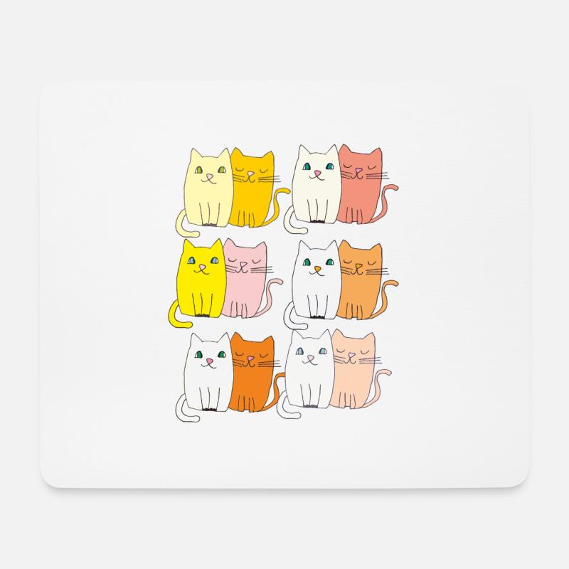 katzen lustig - Mousepad (Querformat) - Weiß