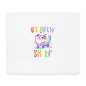 Rainbow Sheep LGBTQ Transgender Pride Community - Tapis de souris (format paysage) - blanc - Devant