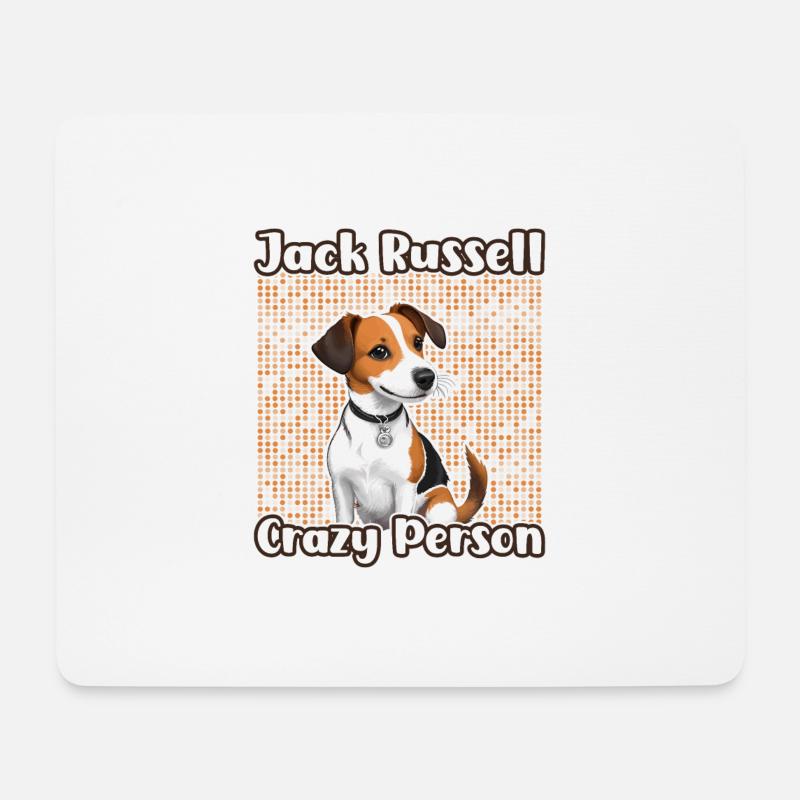 Jack Russell Crazy Person - Mousepad (Querformat) - Weiß