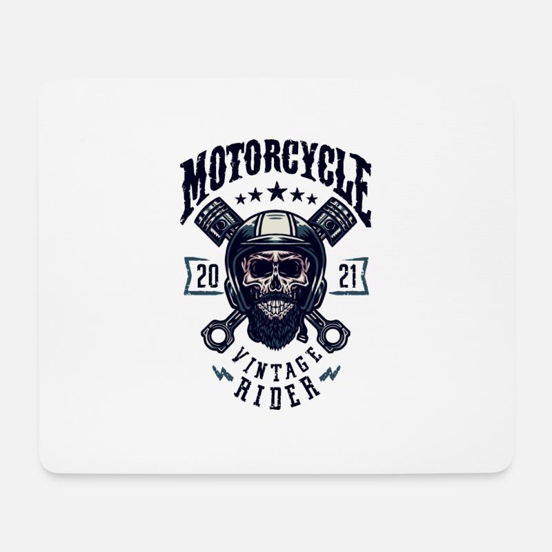 rider skull - Mouse Pad (horizontal) - white