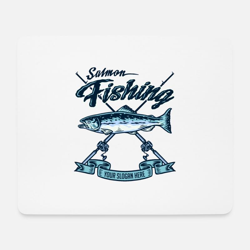 Lachsfischen - Mousepad (Querformat) - Weiß