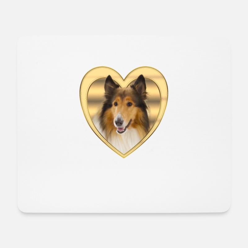 Collie - Hundeliebhaber - Hunde Herz - Mousepad (Querformat) - Weiß