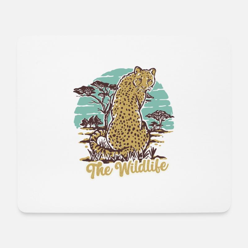 Der wildlebende Gepard - Mousepad (Querformat) - Weiß