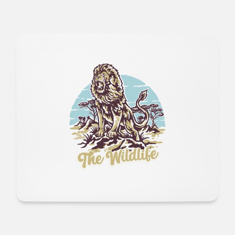 Die Tierwelt des Löwentieres - Mousepad (Querformat) - Weiß